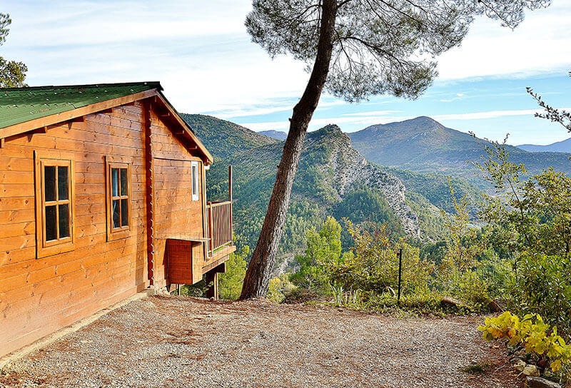 Chalet confort Papillon avec vue sur la Drôme provençale